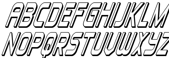 Blizzard Shaft 3D Super-Italic Font LOWERCASE