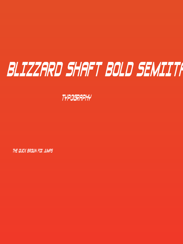 Blizzard Shaft Bold SemiItalic Poster