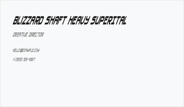 Blizzard Shaft Heavy SuperItal Business Card
