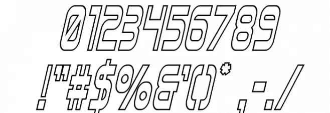 Blizzard Shaft Outline SemItal Font OTHER CHARS