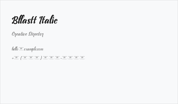 Bllastt Italic Business Card