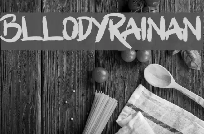 BllodyRainan Font examples