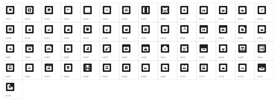 BlocFace Regular Character Map