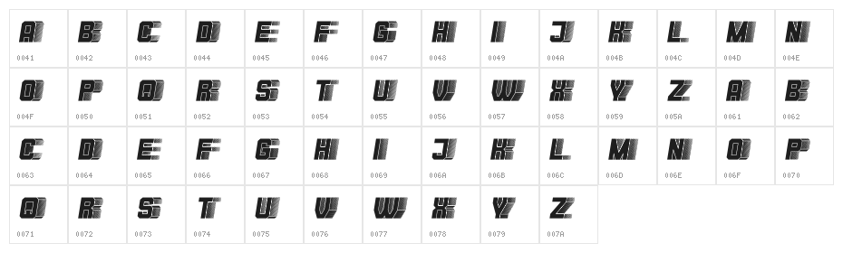 Blocchi Italic Character Map