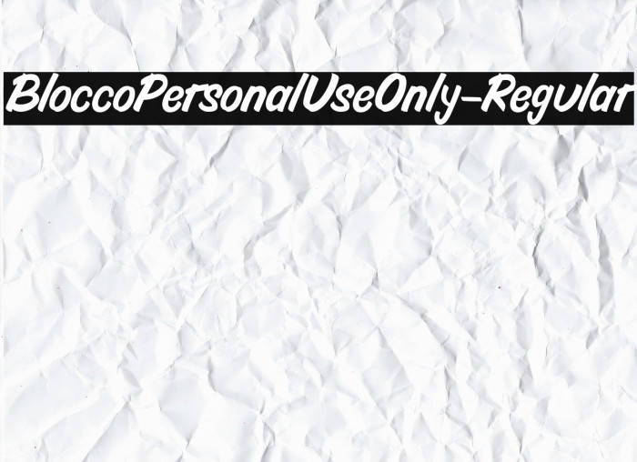 BloccoPersonalUseOnly-Regular Font examples