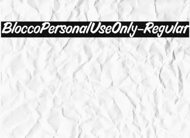 BloccoPersonalUseOnly-Regular Caratteri examples