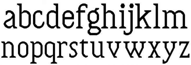 Bloccus Regular Schriftart Kleinbuchstaben