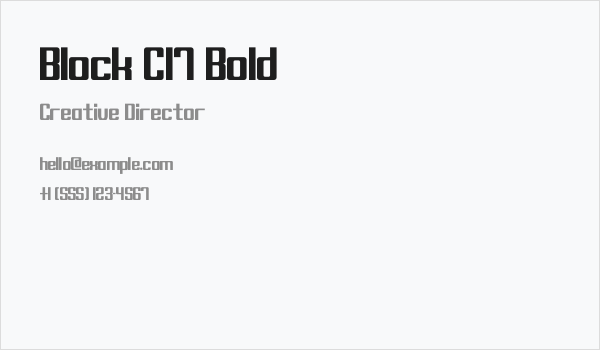 Block C17 Bold Business Card