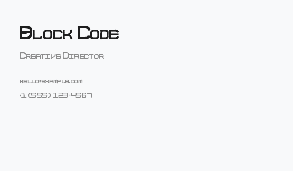 Block Code Business Card