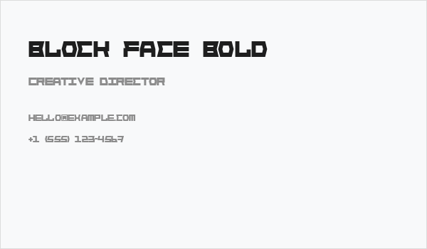 Block Face Bold Business Card