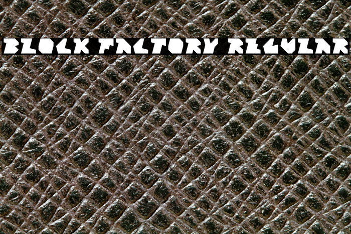 Block Factory Regular Example 3