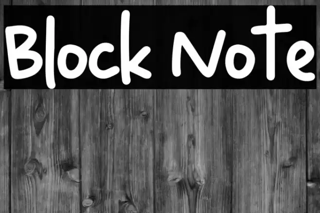 Block Note Font examples
