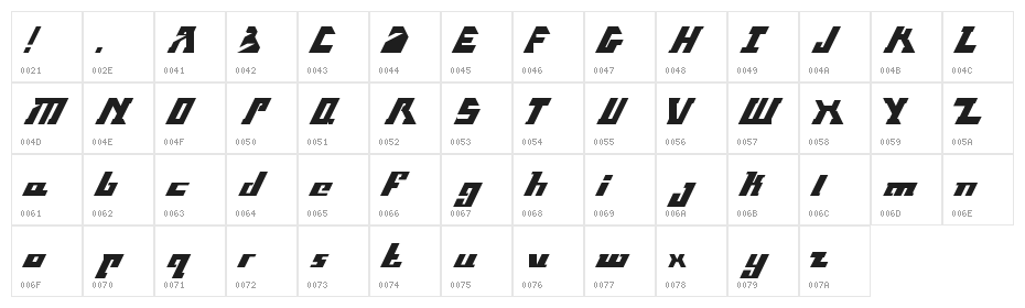 Block Regular Character Map