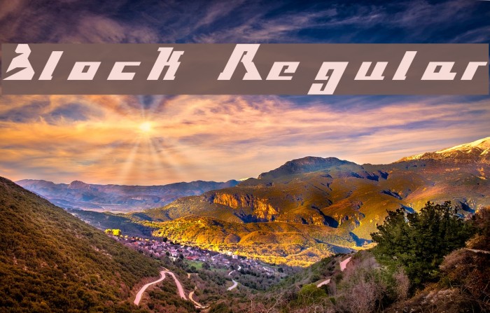 Block Regular Font examples