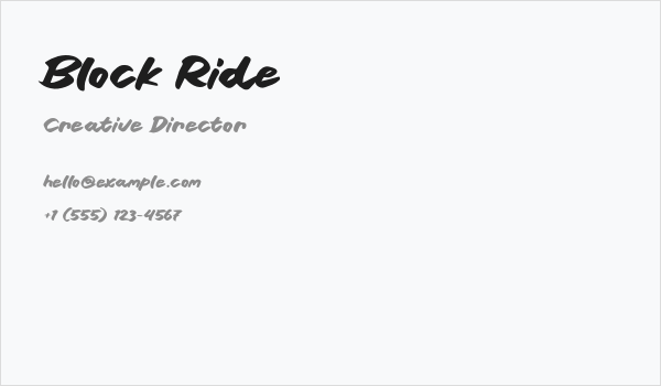 Block Ride Business Card