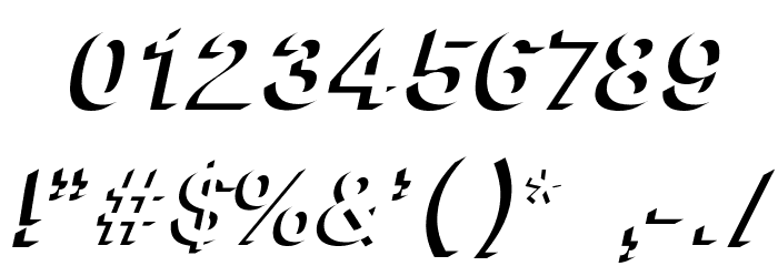 Block Shadow Bold Italic Font OTHER CHARS