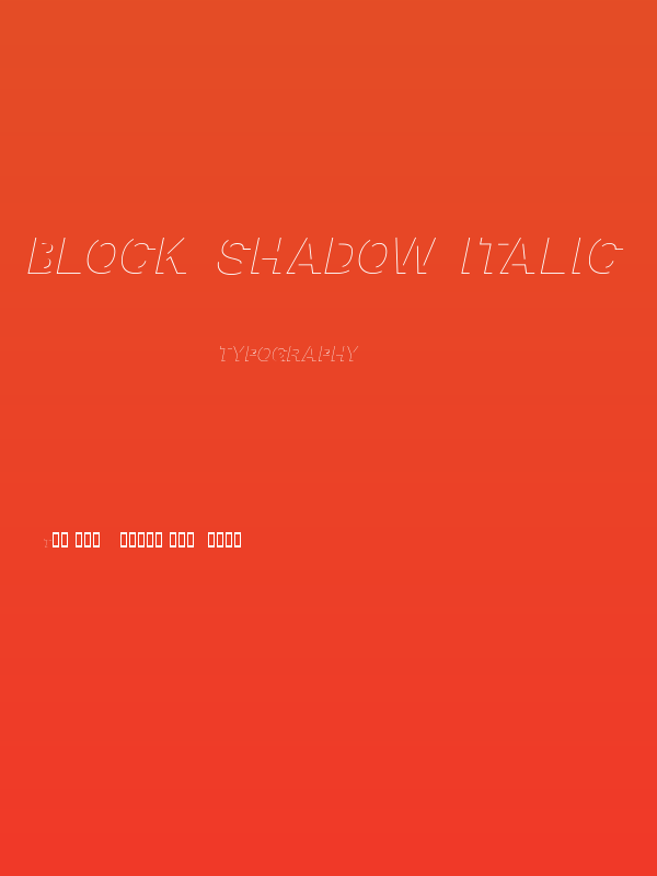 Block Shadow Italic Poster