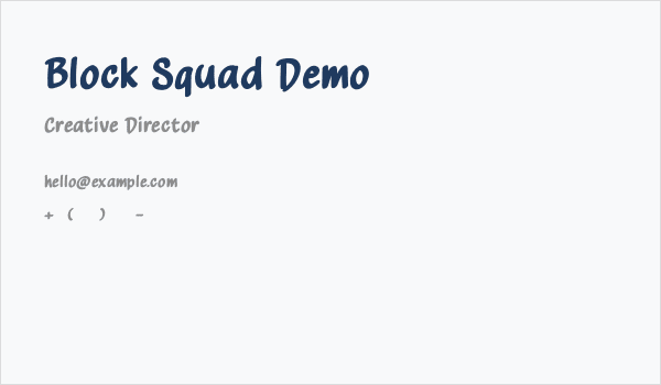 Block Squad Demo Business Card