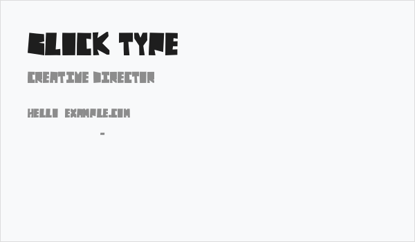 Block Type Business Card