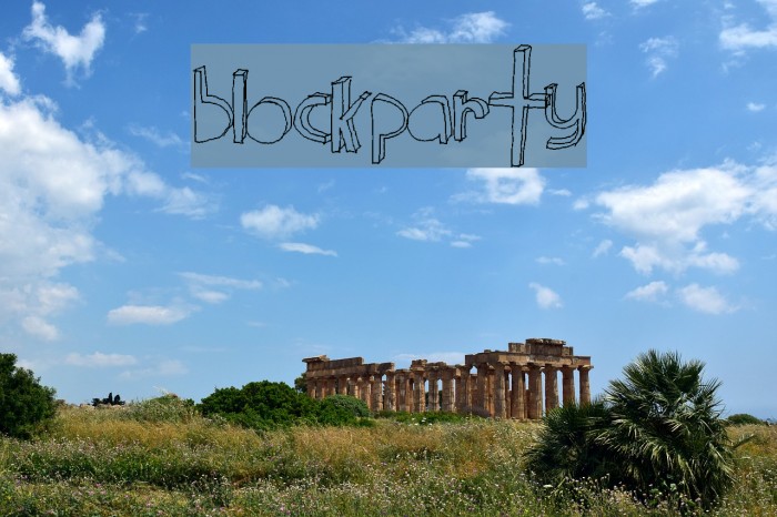 BlockParty Font examples