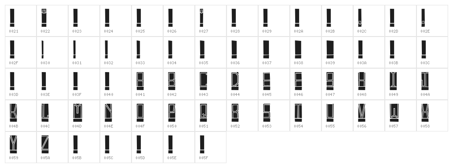 BlockTitling Standard Character Map