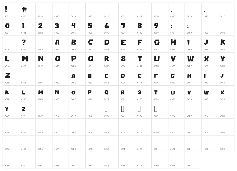 Block_Awesome Character Map