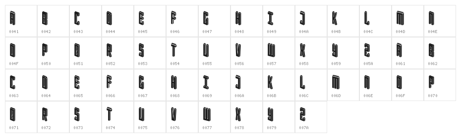Blockbaq Character Map