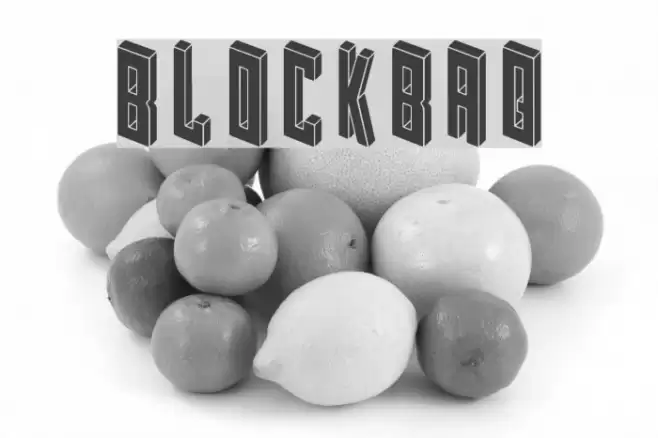 Blockbaq Font examples