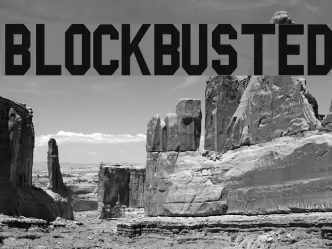 Blockbusted Font examples