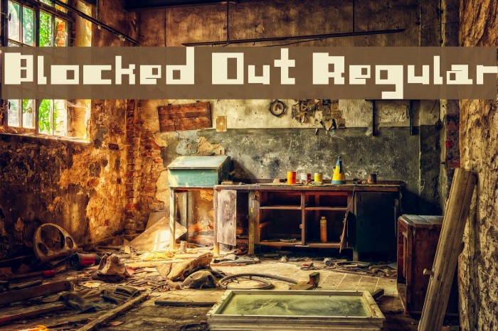 Blocked Out Regular Font examples