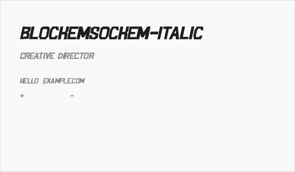 BlockemSockem-Italic Business Card