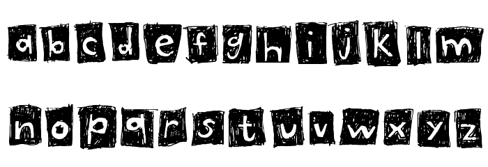 Blockhouse Schriftart Kleinbuchstaben