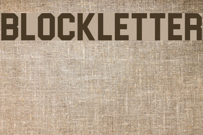 Blockletter フォント examples