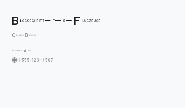 Blockschrift-f-r-Flugzeuge Business Card