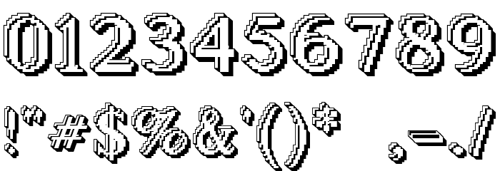 Blockstepped 3D Font OTHER CHARS