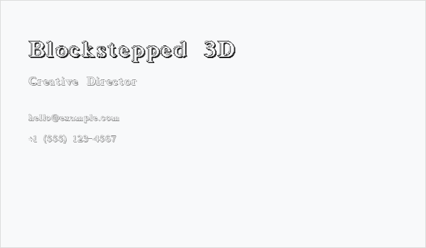 Blockstepped 3D Business Card