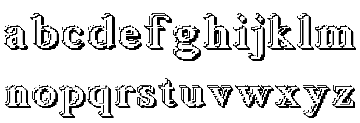 Blockstepped 3D Font LOWERCASE