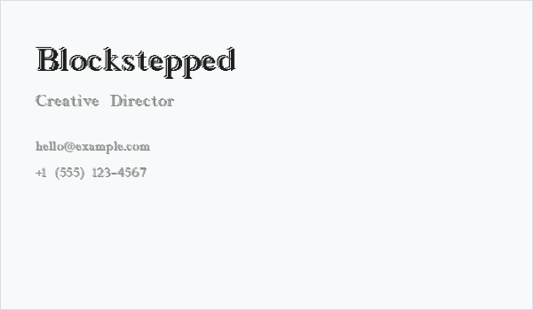 Blockstepped Business Card