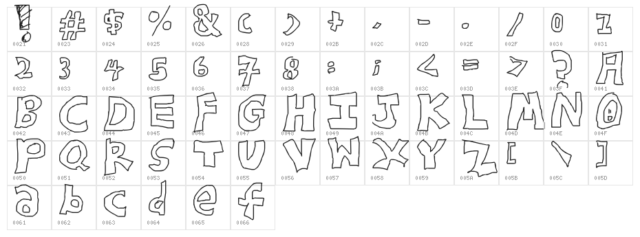 Blockster Character Map