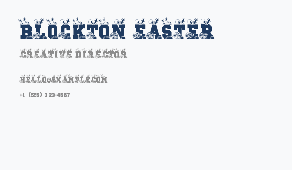 Blockton Easter Business Card