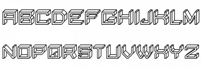 Blocky Letters Hollow Regular 字体 大写