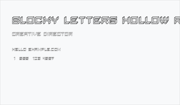 Blocky Letters Hollow Regular Business Card