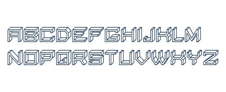Blocky Letters Hollow Regular Lowercase