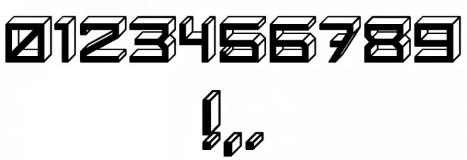 Blocky Letters Inverted Regular Font OTHER CHARS