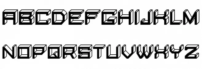 Blocky Letters Inverted Regular Schriftart Groß