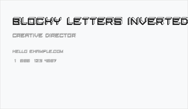 Blocky Letters Inverted Regular Business Card