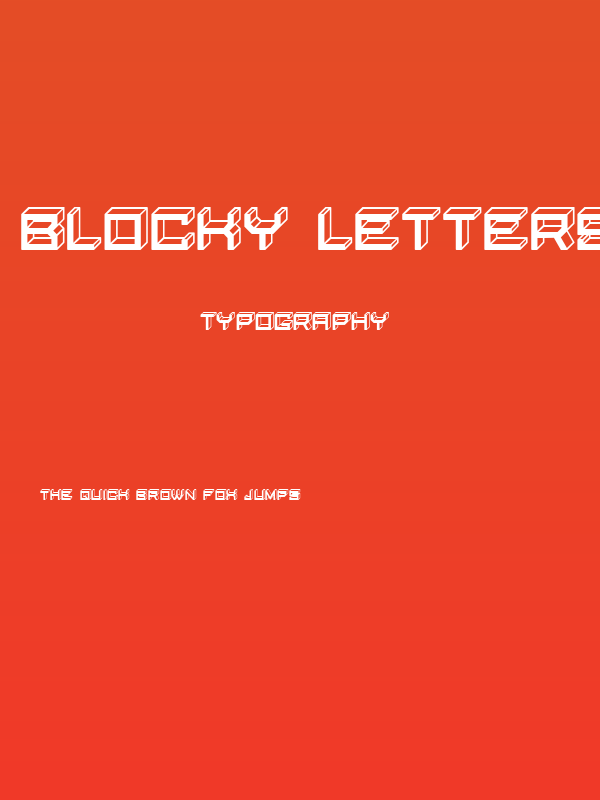 Blocky Letters Inverted Regular Poster