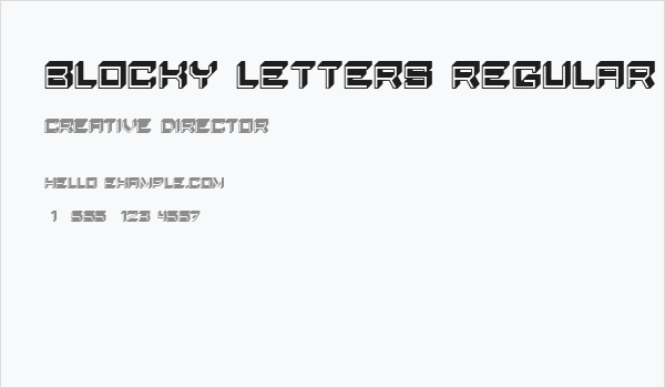 Blocky Letters Regular Business Card