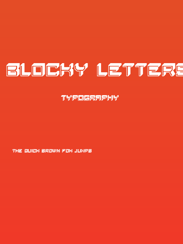 Blocky Letters Regular Poster