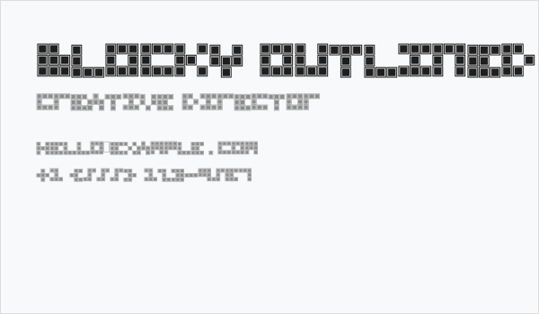 Blocky Outlined Business Card